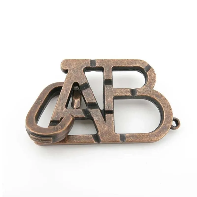 ABC 잠금 퍼즐 Unwrap 장난감 금속 퍼즐 두뇌 티저 성인을위한 IQ 게임 어린이 교육 퍼즐 장난감