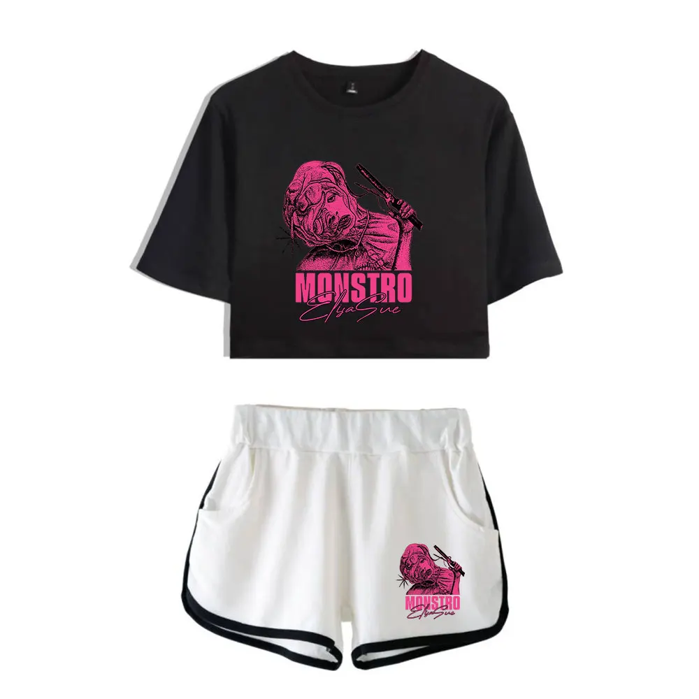 The Substance 2024 Movie Vintage 90s logo Merch Tops Streetwear Two Piece Set Shorts+Lovely TShirt