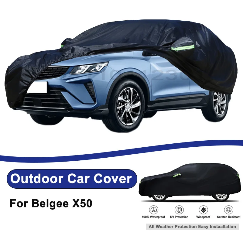 

Outdoor Full Car Cover For Belgee X50 with Reflective Strips Waterproof Snowproof Dustproof UV Protection Auto Accessories