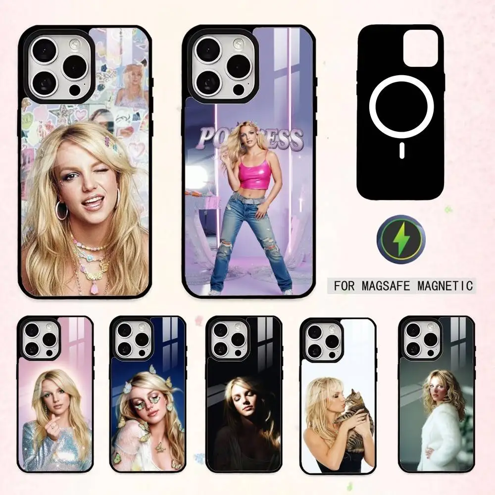 

S-Singer B-Britney Spears Phone Case For iPhone17,16,15,14,13,12,11 Plus,Pro Max Magnetic For Magsafe Wireless Charging