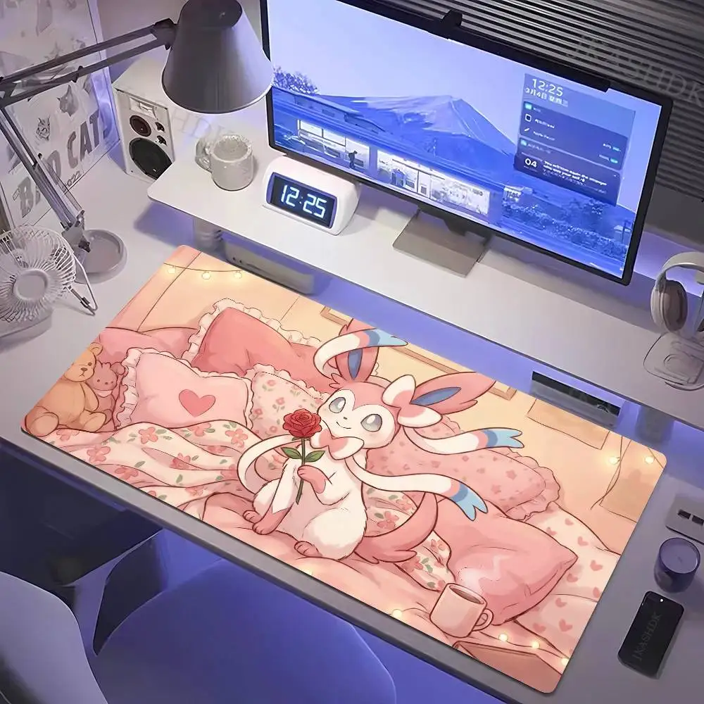 Pokemon Anime Desk Mat Gaming Mouse Pad Rubber Keyboard Mousepad With 2MM Stitched Edge