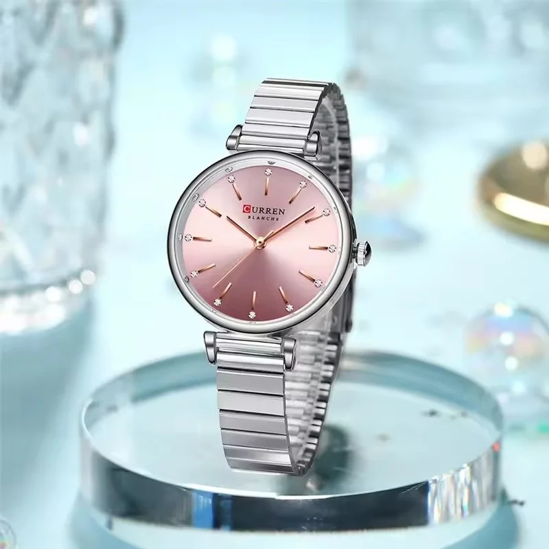CURREN 9081 Advanced Elegant Fashion Women's Quartz Watch Waterproof Stainless Steel Strap Simple Business Women's Watch Gift