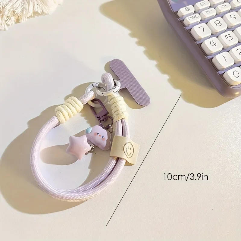 New Colourful Mobile Phone Strap Short Wrist Strap Clouds Star Charm Keychain Camera Chain Lanyard Universal Phone Case Lanyard