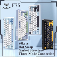 Aula F75 Mechanical Keyboard 80 Key Gasket Structure Full-Key Hot Swap Rgb Three-Mode Wireless Bluetooth Gaming Keyboard Custom