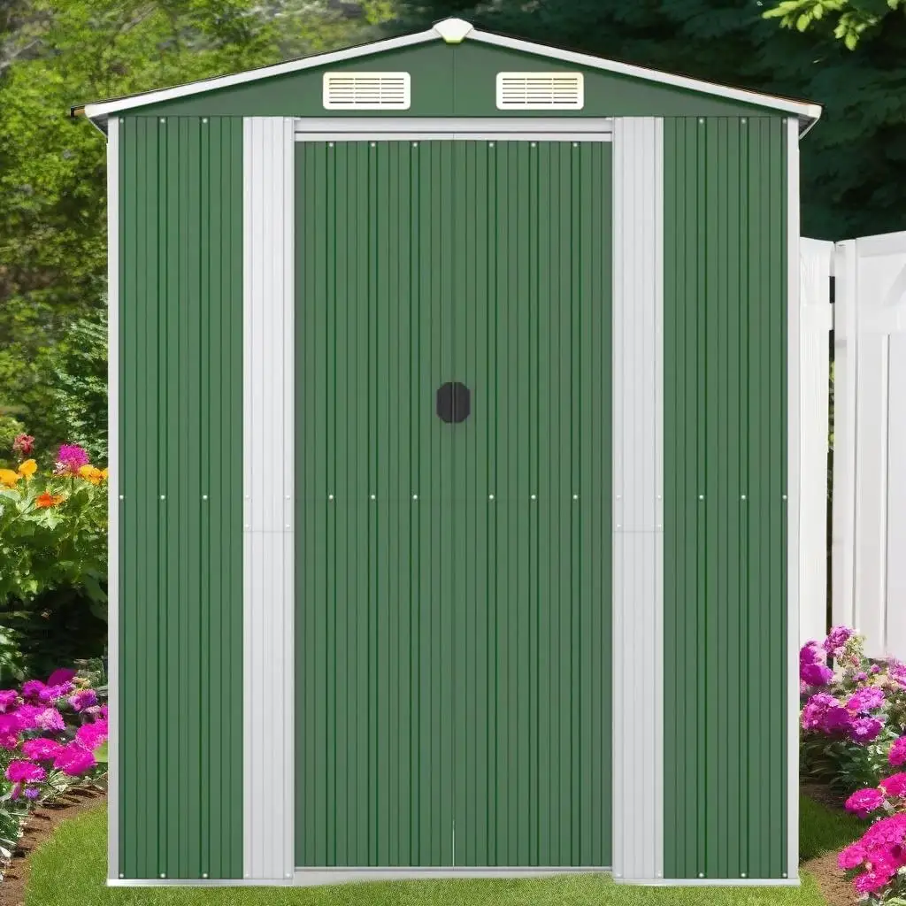 

Galvanized Steel Garden Shed 75.6x107.9x87.8 - Durable Outdoor Storage Solution