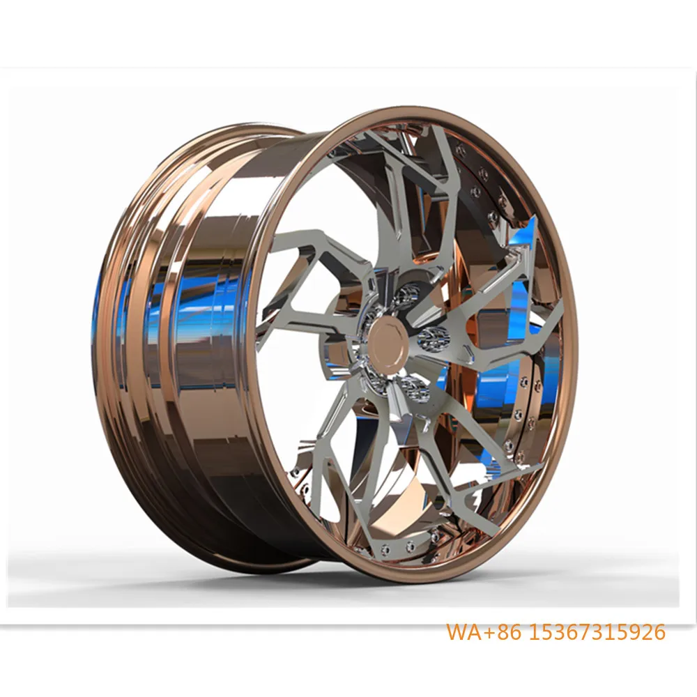 

Polished Chrome High Strength 2 Piece Forged Wheels Deep Concave Alloy Car Rims