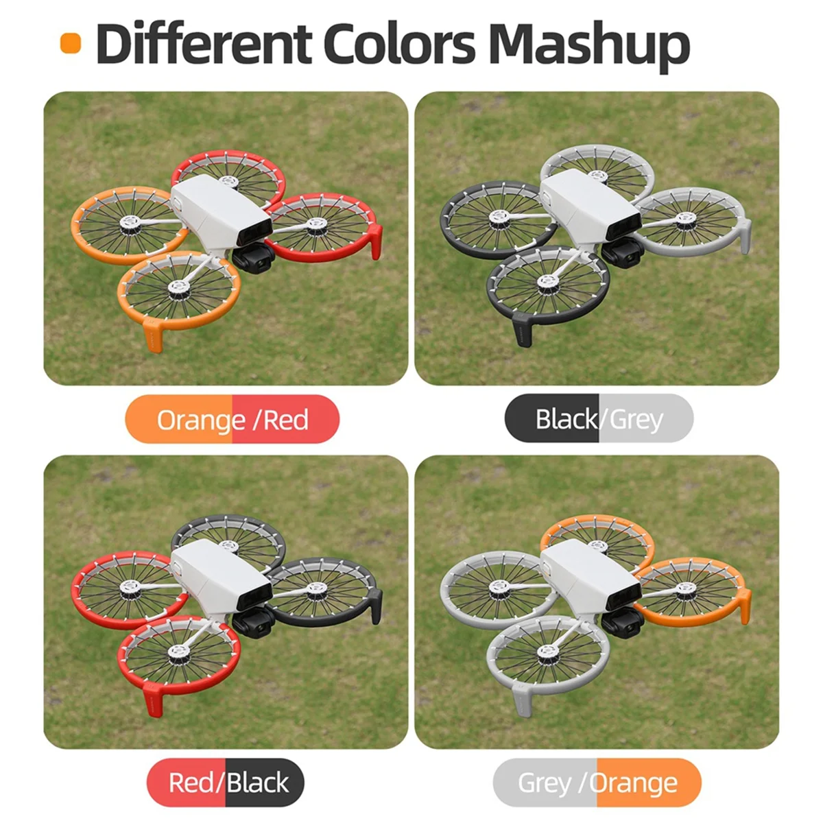 SUNNYLIFE لـ DJI Flip Paddle Protector المضادة للتصادمات بدون طيار الداعم حامل المروحة شفرة حماية حلقة الملحقات البرتقالية