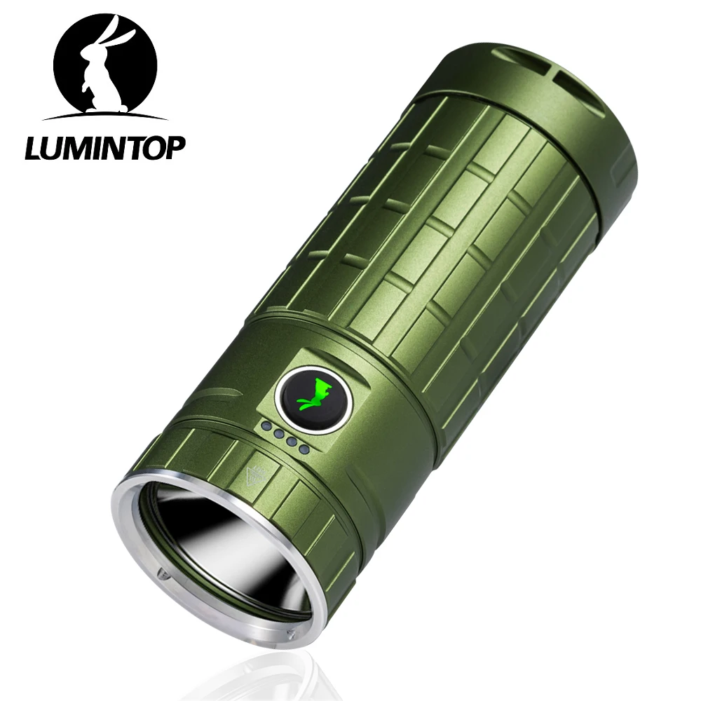 High Power EDC LED Outdoor Fishing Flashlight Camping Lantern 46800 Battery USB-C Rechargeable Lamp Color Light Torch Green DF2