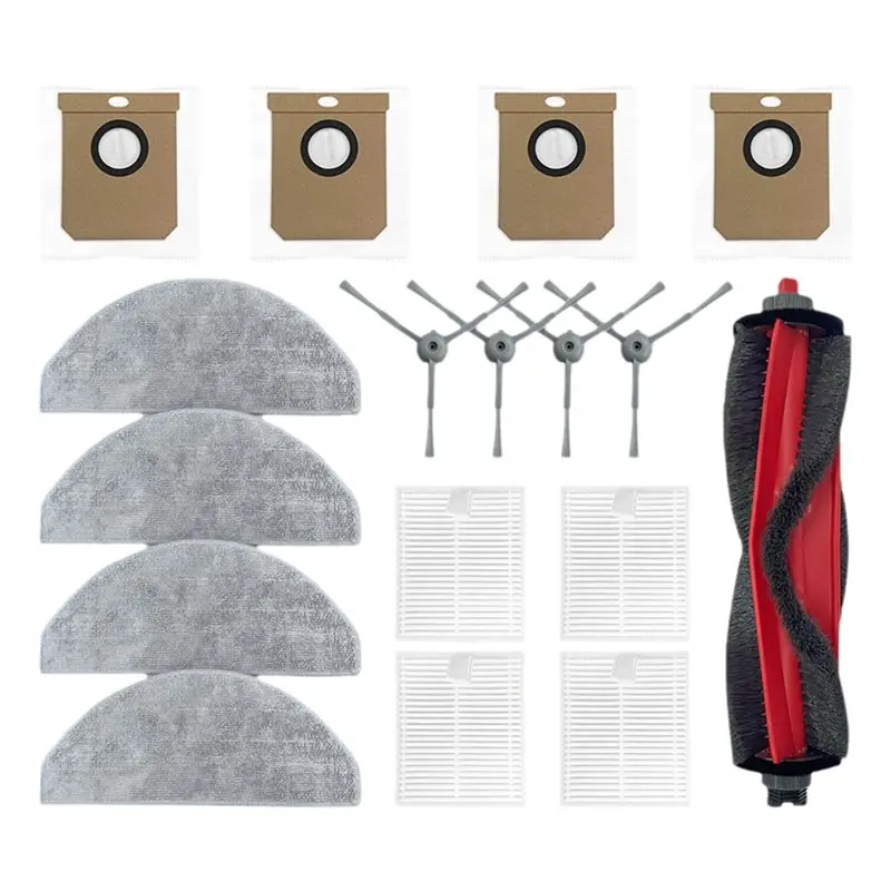 A83G Replacement Parts Kit for Deerma S30 DEM-S30 Robot Vacuum Main Brush Side Brush Filter Mop Dust Bag