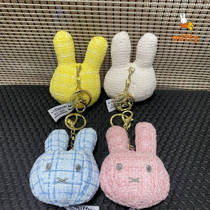 Cute Miffy Plush Doll Creative Cartoon Rabbit Head Backpack Anime Accessories Dopamine Couple Style Fluffy Stuffed Toy Girl Gift
