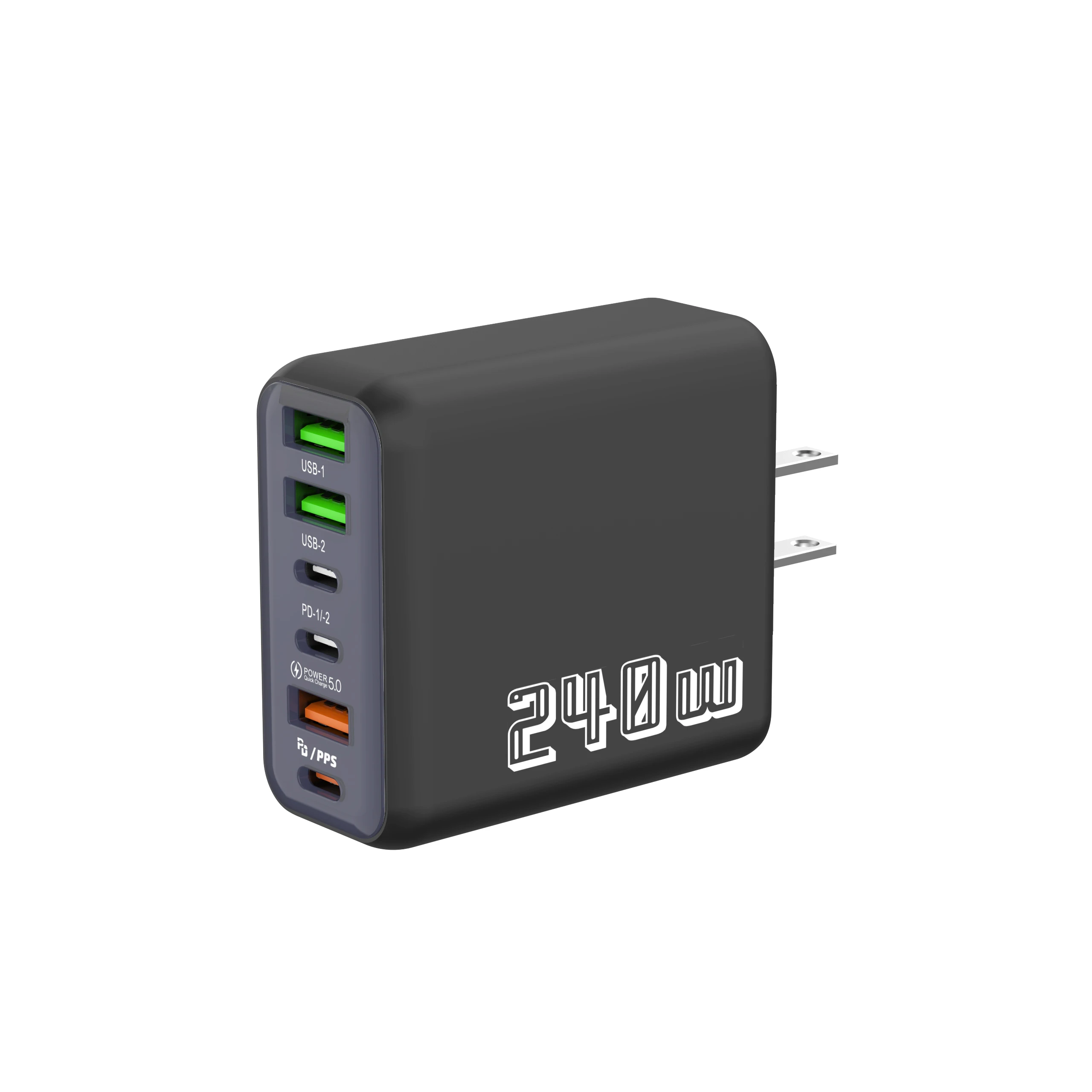 6-poorts USB-C PD-lader 240W snelladen 3.0 type-C USB telefoonladers supersnelle oplaadadapter voor iPhone Samsung Xiaomi
