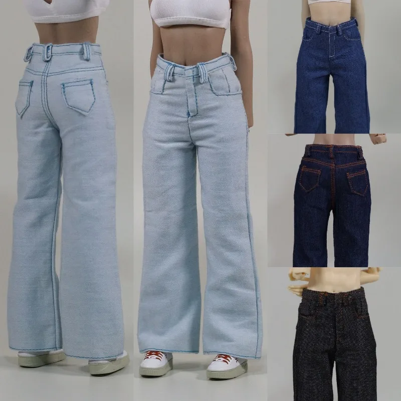 

1/6 Scale Trend Female Straight-leg Jeans Wide-leg Pants Doll Clothes Model for 12inch Action Figures Body Accessories