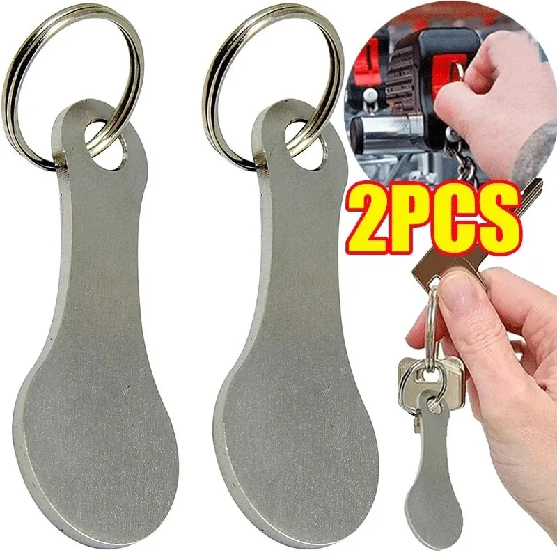 1/2pcs New Metal Shopping Cart Tokens Trolley Token Key Ring Decorative Keychain Multipurpose Shopping Portable for Home Outdoor