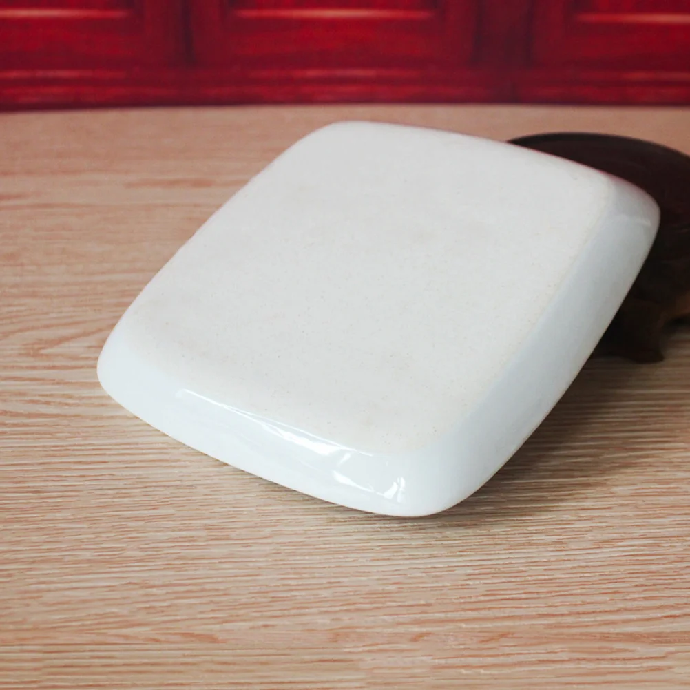 

6inch White Ceramic Palette Durable Square 7 Wells Paint Tray for Watercolor Acrylic Gouache Oil Artist Painting