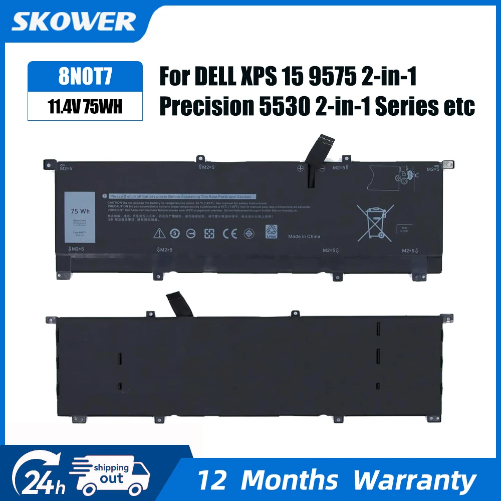 

Аккумулятор для ноутбука SKOWER 75 Втч 8N0T7 для Dell xps 15 9575 2-в-1 Precision 5530 2-в-1 P73F P73F001
