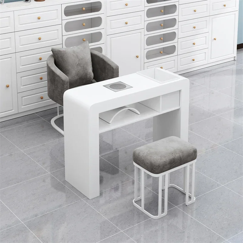 หรูหราเล็บตารางเล็บมืออาชีพโมเดิร์นแต่งหน้าความงามเล็บตารางทําความสะอาด Dressing Mesa เล็บเฟอร์นิเจอร์ Salon