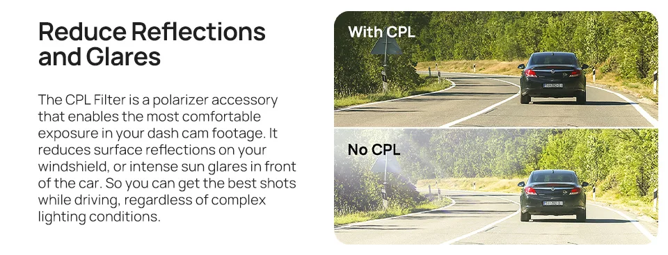 Original 70mai CPL-Filter für 70mai A900/ T800/ X800/ A810 Lite/ A810S/ A810 Zirkularpolarisierende Objektivfilter Objektivdeckel – Detail 1