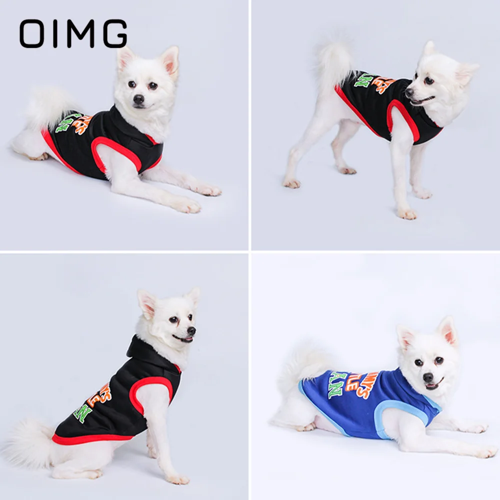 

OIMG Autumn Winter New Small Dogs Clothes Casual Puppy Hooded Vest Teddy Bichon Pomeranian Light Pet Costume Warm Dog Hoodies