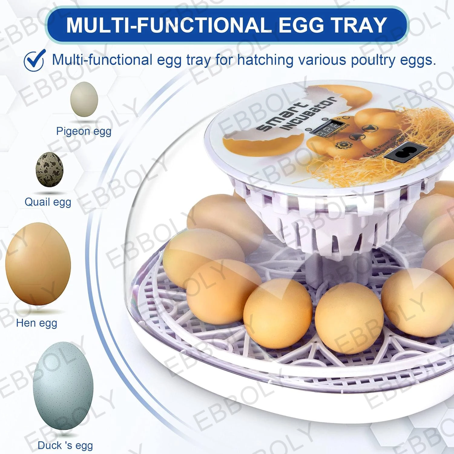 Automatic Egg Incubator Household Small Chicken Duck Goose Egg Incubator Automatic Watering Intelligent Temperature Control