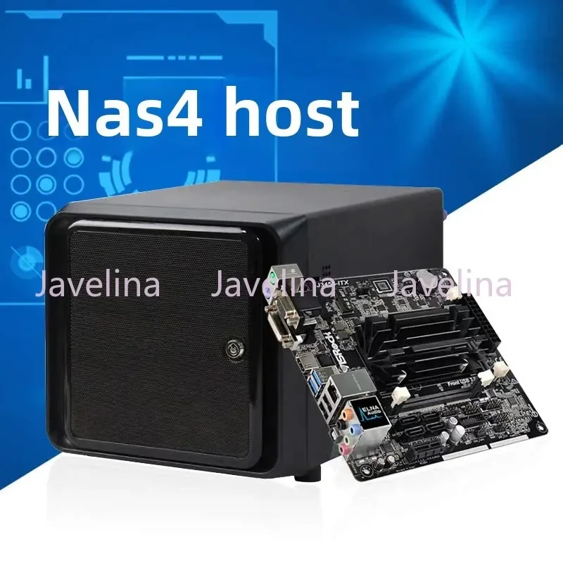 Black Synology NAS Server, 4-port ITX Home NAS Network Storage System Host Case DIY