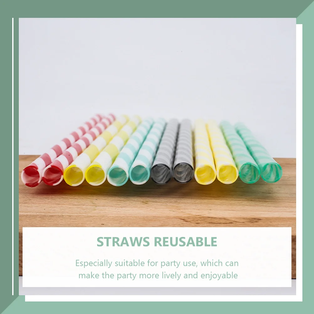 

20pcs Colorful Straws Reusable Smooth Drinking Party Supplies Long Lightweight Drink Accessories Bar Tools Kitchen