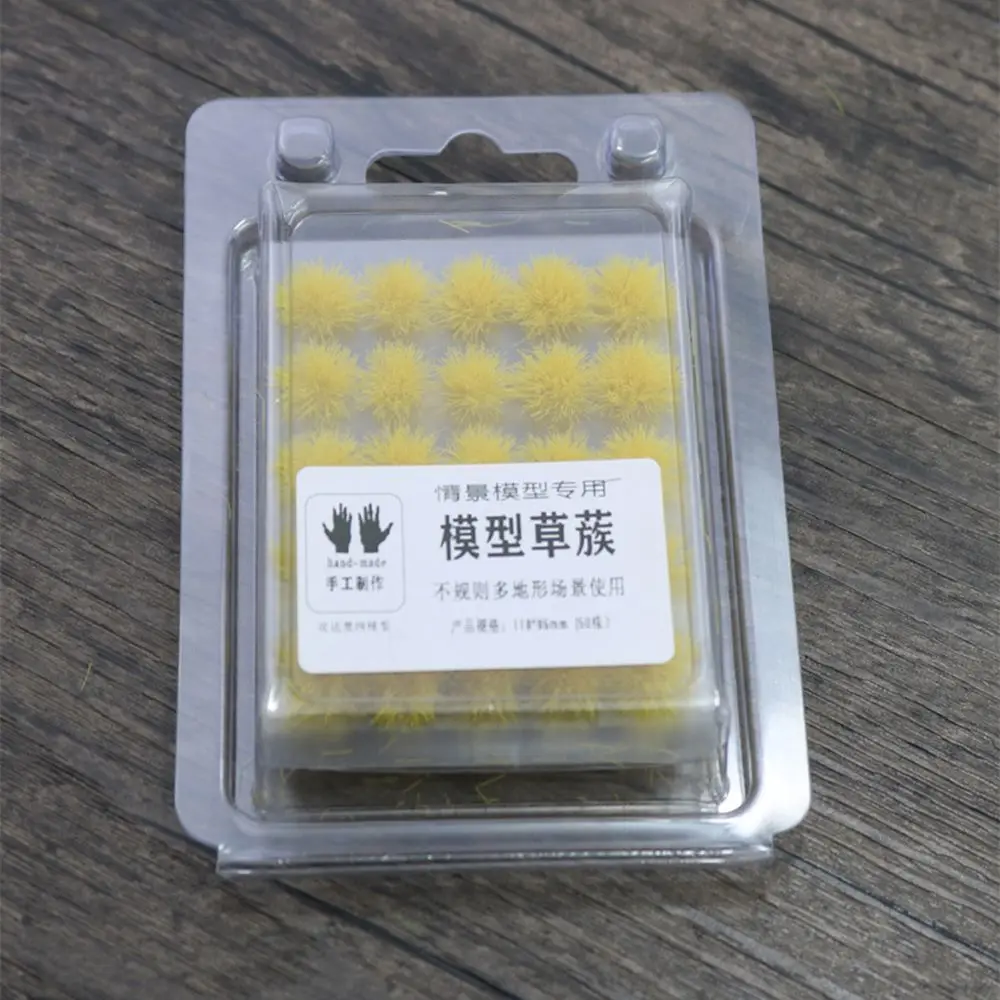 50PCS 5mm Micro Landscape Railway Construction Plant Cluster Artificial Grass Tufts Miniature Grass Bushes Simulation Model