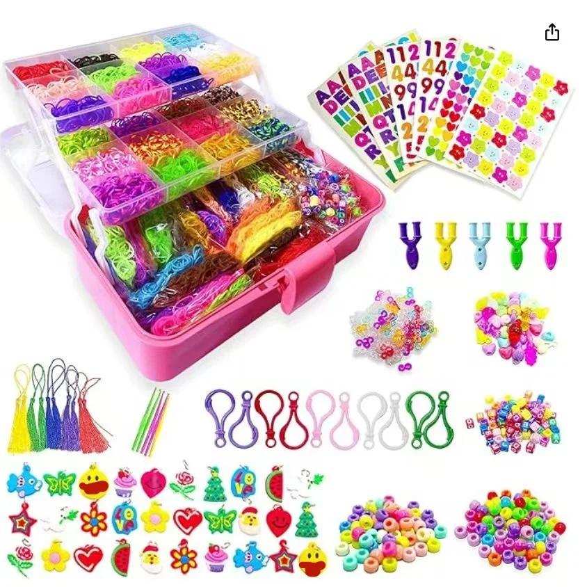 colored Braided Band Three-layer Box Jewelry Making Set Bracelet Necklace Hair Accessories Mobile Phone Bag Chain Making