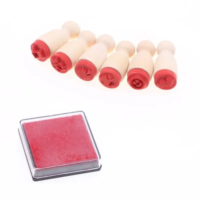 Mini maison de poupée Miniature en bois, 7 pièces, modèle de sceau de livre créatif, accessoires de meubles pour décoration de maison de poupée, jouets de jeu pour enfants