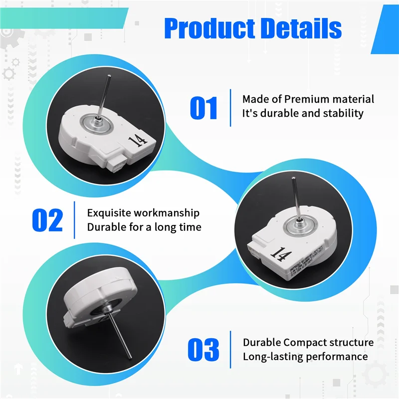 

-A43I DA31-00146J 1920RPM DC12V 2.8W Evaporator Fan Motor For Refrigerator Evaporator Fan Motor Replacement Parts