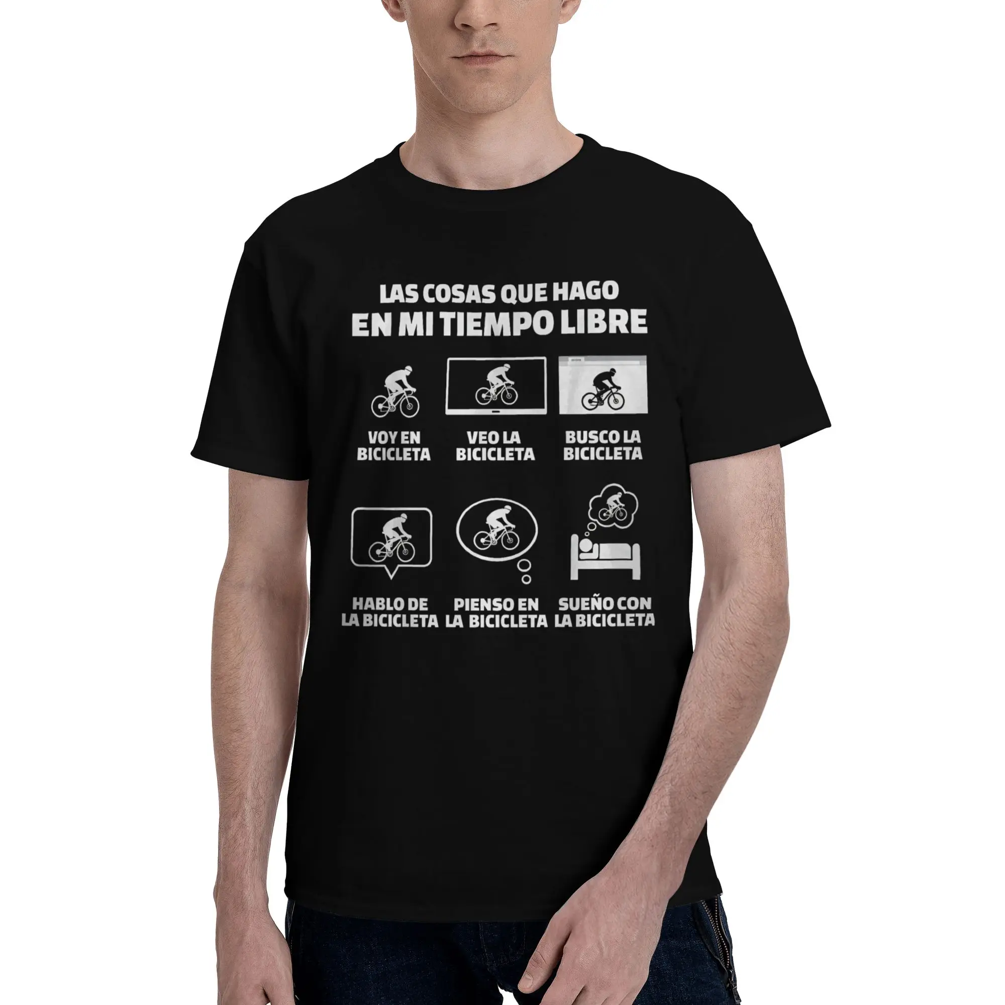Graphic Cosas Que Hago En Mi Tiempo Liber Motorcycle Lovers T Shirt For Unisex Things I Do in My Free Time 100% Cotton Tee Shirt