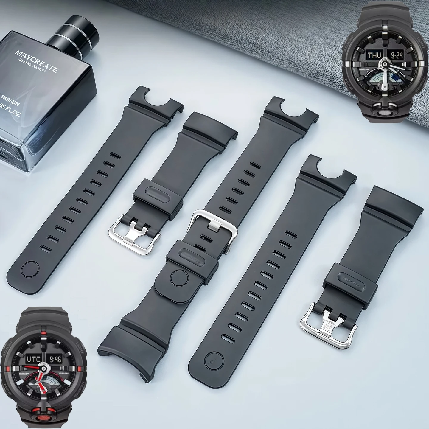 ل كاسيو G-SHOCK حزام ساعة اليد GA-500-1A GA-500 لينة الراتنج حزام الساعات الرجال الرياضة مقاوم للماء سيليكون المطاط سوار إكسسوارات