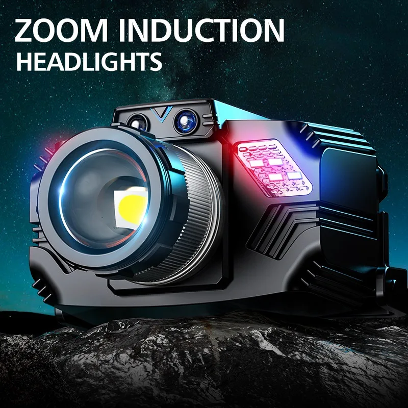 Led Flashlight High Pontence Headlamp Camera Modeling Led USB Rechargeable Head Torch Ultra Mini Fishing Outdoor Headlight