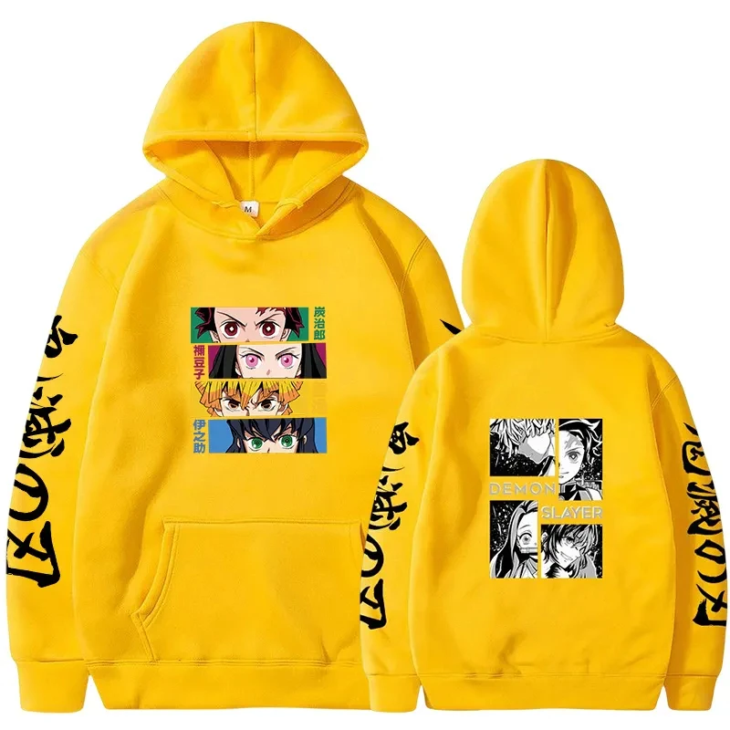 شيطان القاتل Harajuku عارضة اليابانية أنيمي مطبوعة هوديي الخريف الشتاء مريحة الصوف طويلة الأكمام البلوز بلوزات #3