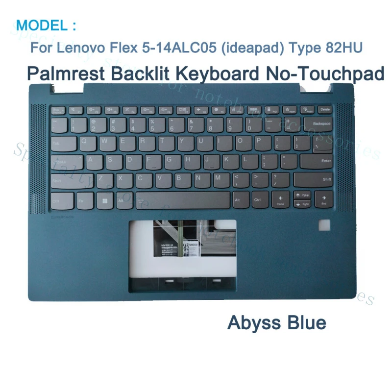 

A+ NEW For Lenovo Flex 5-14ALC05 (ideapad) Type 82HU Palmrest Backlit Keyboard Blue