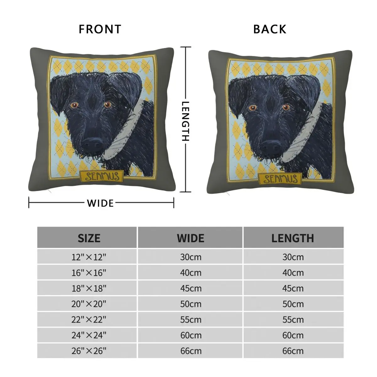 Seamus Patterdale Terrier Square Pillowcase Polyester Linen Velvet Pattern Zip Decorative Throw Pillow Case Car Cushion Cover