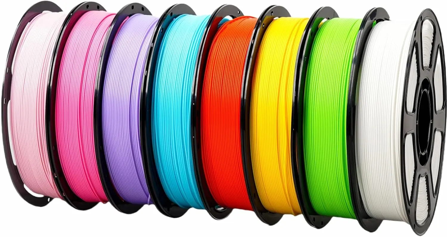 175mm 8KG Bundles PLA Pro 3D Printer Filament LakeBlue Purple Pink RosePink White NeonGreen Yellow Orange Neatly Wound Tangle Fr