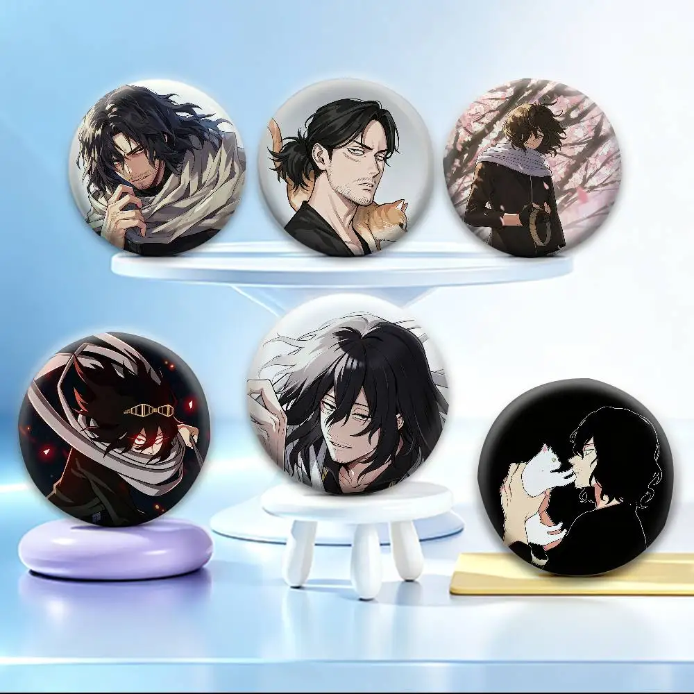 Badges créatifs en fer blanc pour professeur de classe UA Shota A-Aizawa – Épingles à bouton, badges pour vêtements et sacs à dos
