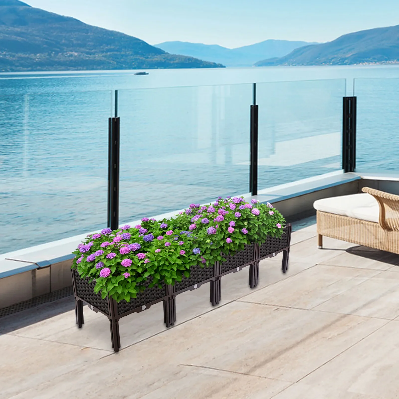 صندوق زراعة سرير الحديقة المرتفع في الهواء الطلق مع أرجل للخضراوات/الزهرة