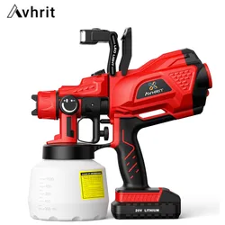 Avhrit hvlp pistola de pulverização elétrica sem fio pulverizador pintura tinta diy móveis automóveis revestimento aço compressor ar portátil kit aerógrafo