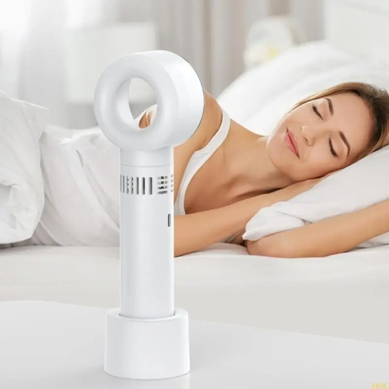 

A0NC Portable Adjustable Cooling Fan Digital Display Fan Convenient Small Fan USB Office Fan ABS Texture Suitable for Travel