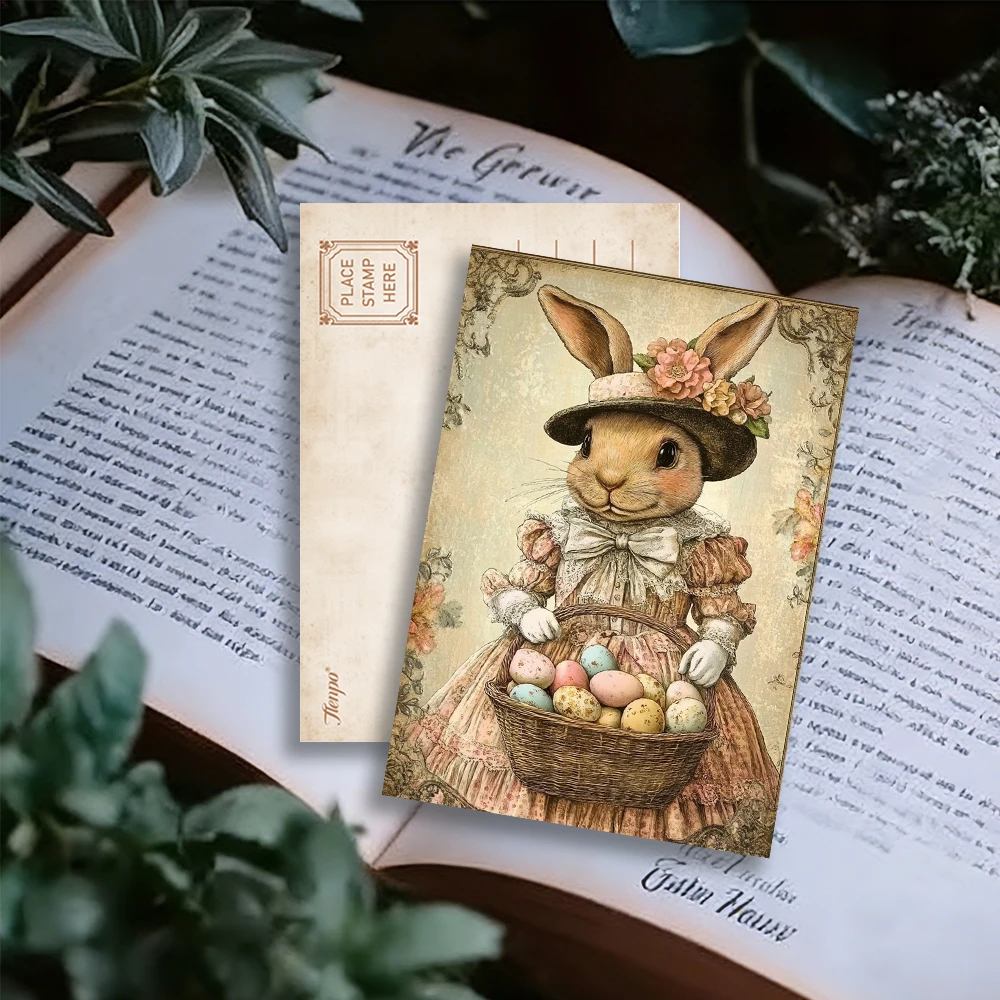 32 Stück Postkarten, Oster-Peter-Kaninchen-Motiv, Schlafzimmerdekoration für den Innenbereich, Wandaufkleber, Nachrichtenkarten, Grußkarten, Gedenkpostkarten
