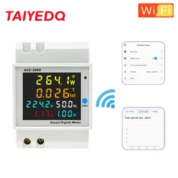 N52-2068 Din Rail WiFi Smart Energy Power Meter 40-300V Electricity Ammeter Remote Networked Meter Reading