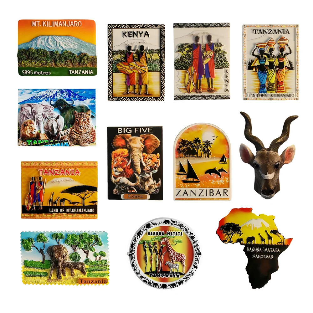 

Africa Tanzania Tourist Souvenir Magnetic Sticker Fridge Magnetic Refrigerator Decoration Articles Handicraft Gifts