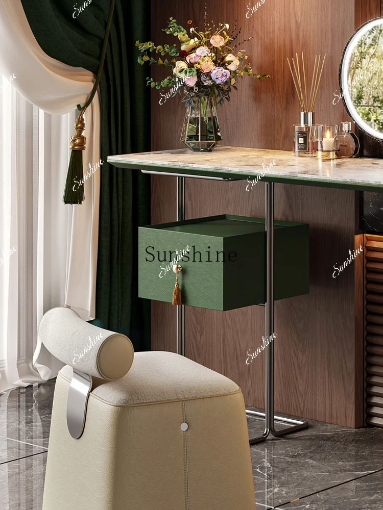 

Marble surface dresser, smart mirror, premium light luxury master bedroom, makeup table, simple atmosphere FT