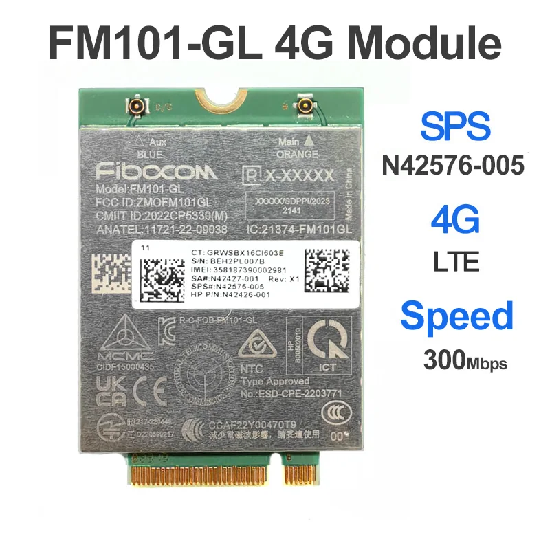 

Fibocom FM101-GL For XMM 7360 Global LTE-Advanced Fast 4G LTE Card cat 6 300mbps 4G Module For HP laptop