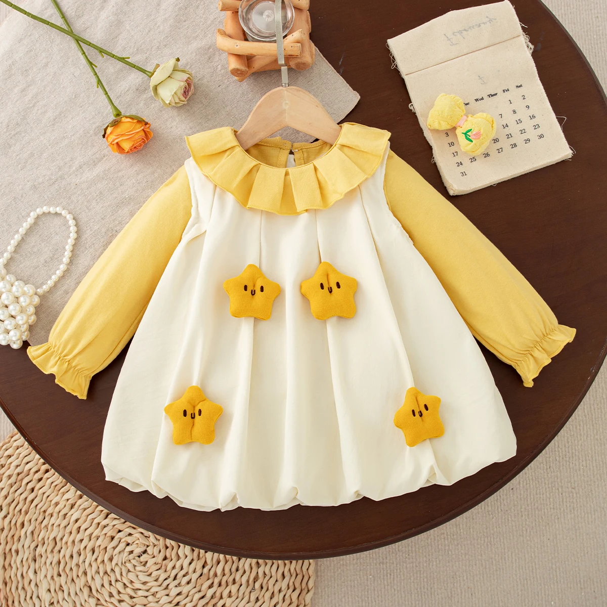 Autumn New Sweet And Cute Baby Girl Two-Piece Set With Star Decoration Children'S Long Sleeved Clothes (9 Months -4 Years Old)