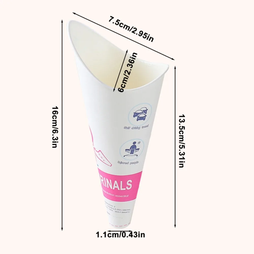12/20pcs Emergency Disposable Female Urination Device Stand Up Leak-Proof Portable Pee Paper Cup Foldable Women Urinal Funnel view 5