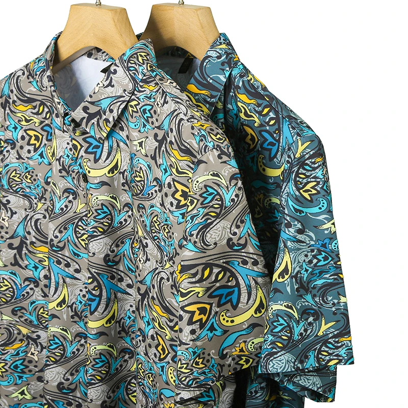 Breathable Coolness Shirts For Men Short Sleeve Digital Printing Summer New Quality Skin-Friendly Wrinkle-Free Camisas De Hombre