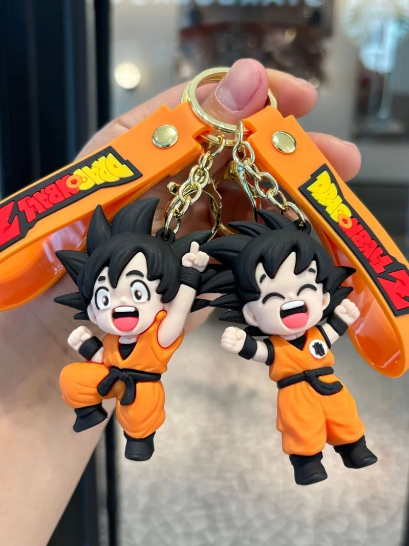 Dragon Ball Z Son Goku Keychain Cute 3D PVC Figure Key Ring Anime Character Bag Pendant Car Key Holder Collectible Gift for Fans view 4