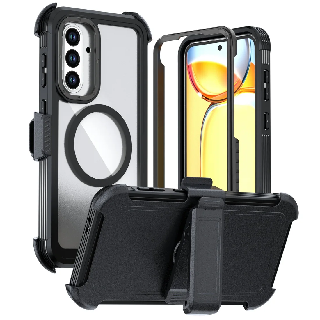 

for Galaxy A36 5G Belt Clip Phone Case, Compatible With Magsafe Protection Kickstand Case For Samsung Galaxy A56 A26 A16 A06